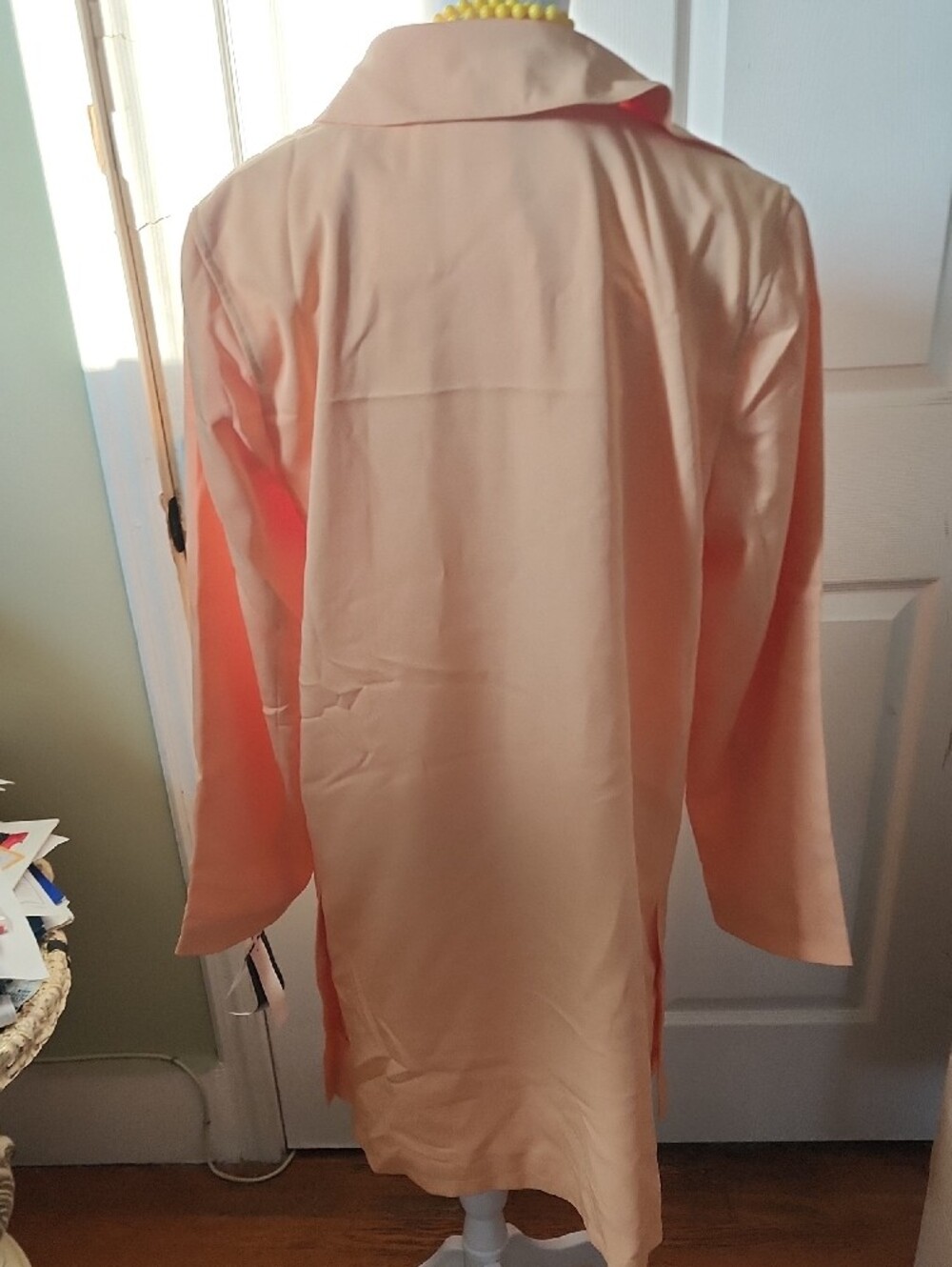 Women's Peach Single-Button Trench Coat - Picture 13 of 13